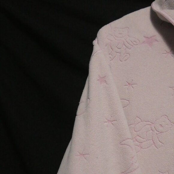 CELESTE | large | Adorable Fleece Light Pink Teddy Bear and Cloud Pajama Shirt - Picture 3 of 16